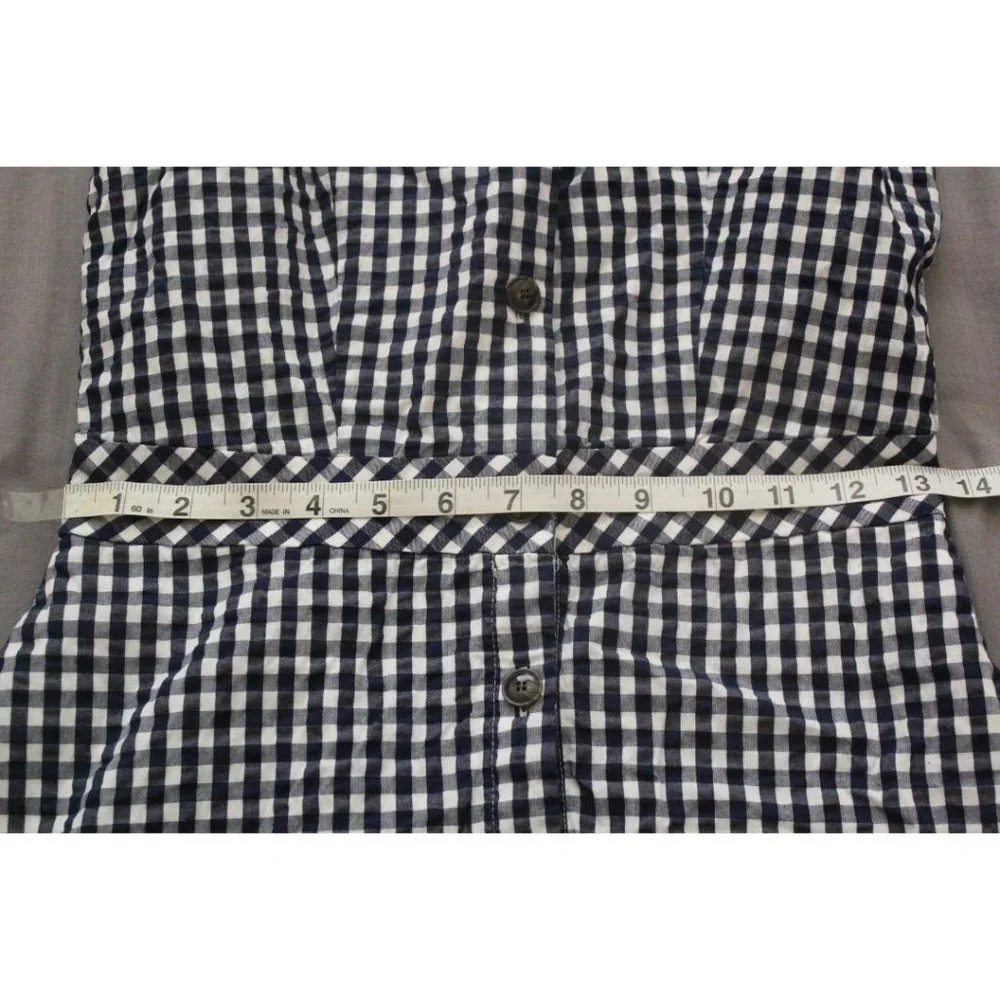 J CREW Gingham Mini Dress Button Down New Preppy Sz 2 Office